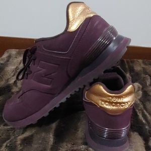 Burgundy and Gold Throwback New Balance 9